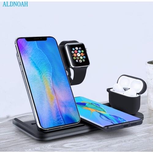 15W Fast Wireless Charger 4 in 1 Qi Charging Dock Station For iPhone 12 11 Pro XS MAX XR X 8 Apple Watch SE 6 5 4 3 AirPods Pro