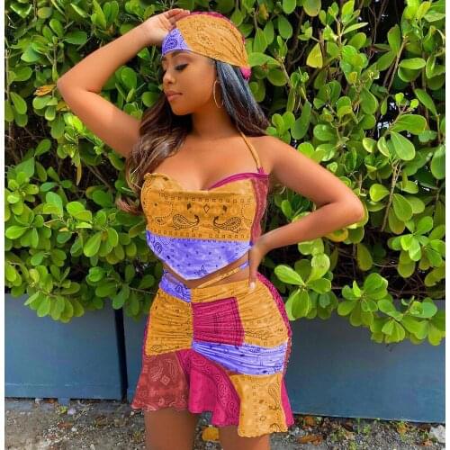 VAZN 2021 New Swimming Bikini Outfits Tracksuits Strapless Sleeveless Summer Sexy Young Top Short Pants Slim Women 2 Piece Set