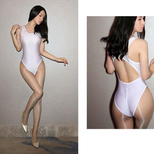 High Cut Shiny Swimsuit Hollow Out Bodycon Body Shaping Japanese Sukumizu Swimming Costume Women Bathing Suit Cosplay Bodysuit