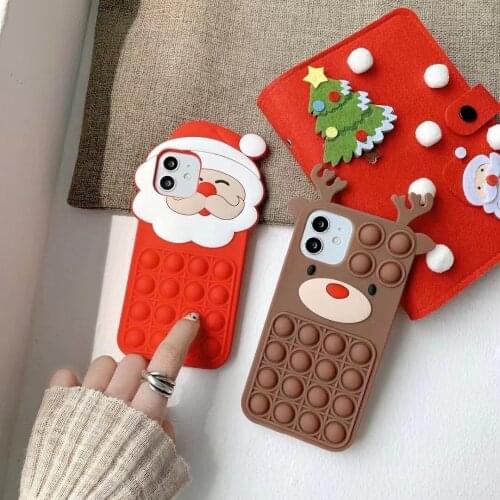 Christmas Cartoon Deer Case For IPhone 12 XR 11 Pro XS Max X 5 5S SE 2nd Silicone Matte Cover For iphone 7 8 6 S 6S Plus 7Plus