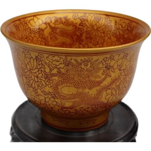 Jingdezhen ceramics imitated Yellow Dragon bowl antique Jiulong porcelain bowl home decoration