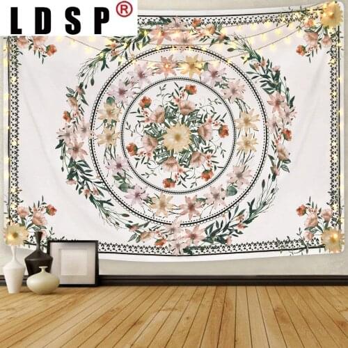 LDSP Tapestry Wall Hanging Floral Bohemian Mandala Fabric Mural Background Cloth Wall Rugs Towel Beach Blanket Living Home Deco