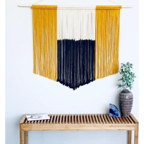 Handmade Cotton Macrame Woven Wall Hanging Bohemian Room Tapestry Art Beautiful Porch Hotel Home Wedding Decoration 110x80cm