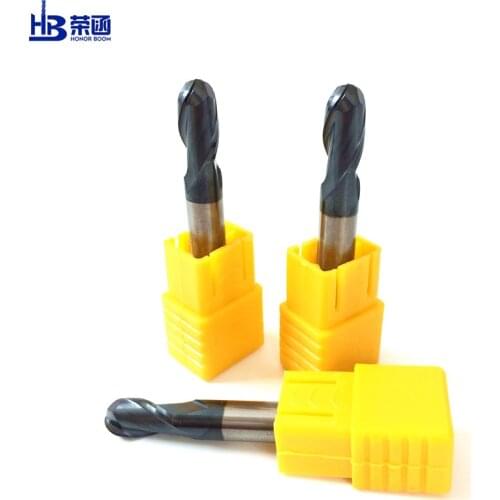 HRC45 2F Ball Nose End mills CNC Cutting milling Tungsten Carbide CNC Router Bit Milling Tools R0.5mm 1mm 2mm 4mm 6mm