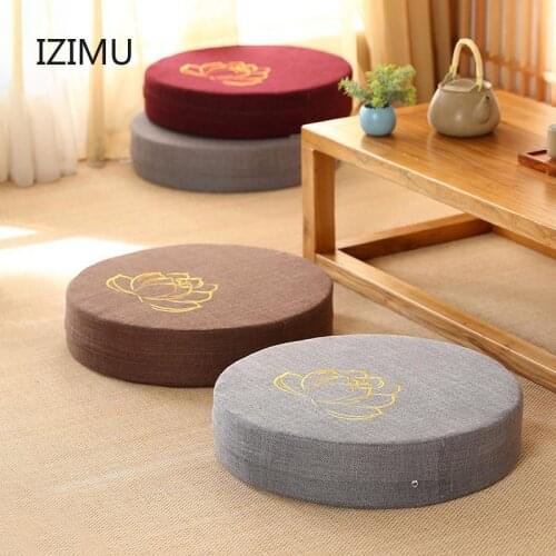 IZIMU 40X6CM Yoga Meditate PEP Hard Texture Meditation Cushion Backrest Pillow Japanese Tatami Mat Removable and Washable
