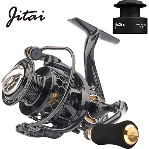 JITAI Spinning Reel Lightweight 6-8KG Max Drag CNC Aluminum Spool 10+1BBs Saltwater Wheel Carp Fishing Reels with Free Spool