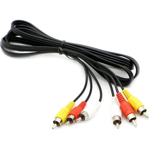 3 RCA Cable Audio Video Composite Male to Male DVD Cable (6 Feet)