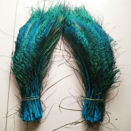 Wholesale beautiful sky blue peacock feather sword 50 pcs symmetrical size 30-40 cm 12-16inches celebration decoration