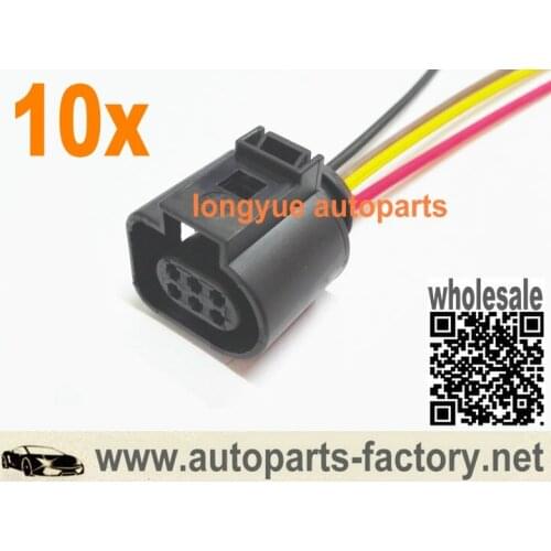 Longyue 10pcs Cooling Fan Control Module Pigtail Connector for 98-99 Audi A4 Plug - 1J0 973 713