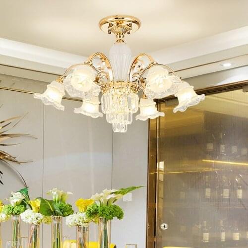 European Living Room Chandelier Lighting Modern Minimalist Chandelier American Dining room Crystal Hanging lamp Bedroom Lights