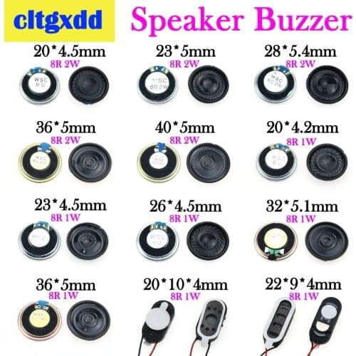 Cltgxdd 1W 2W 8R Magnetic speaker player Horn 20 23 28 32 36 40 mm Mini Loudspeaker Buzzer For Cell phone Radio Game console