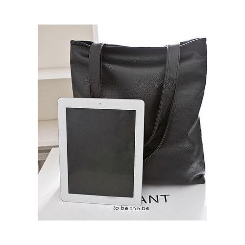 Fashion Ladies Handbag Shoulder Bag Large Bag Purse synthetic leather storage bag black