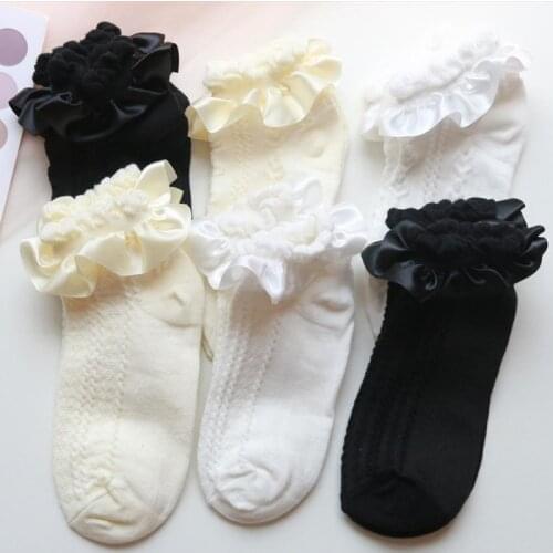 1 Pair Lolita Style Japanese Maiden Lovely Woman Low Tube Socks Summer Sweet Ruffle Heart Cotton Princess Socks High Quality