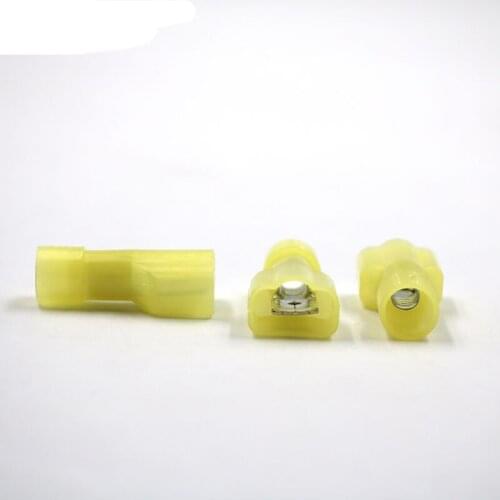 NEW 50PCS MDFN5-250 MDFN5.5-250 NYLON brass Male Insulated Spade joint Cable Wire Connector suit 4-6mm2 12-10AWG