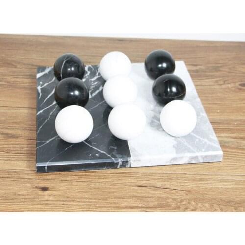 New products modern simple European black and white marble chessboard decoration model room villa living room desktop soft