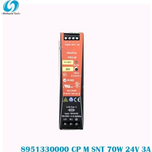 Original Weidmüller 8951330000 CP M SNT 70W 24V 3A Rail Switching Power Supply Single Phase, 100% Tested BeforeShipment