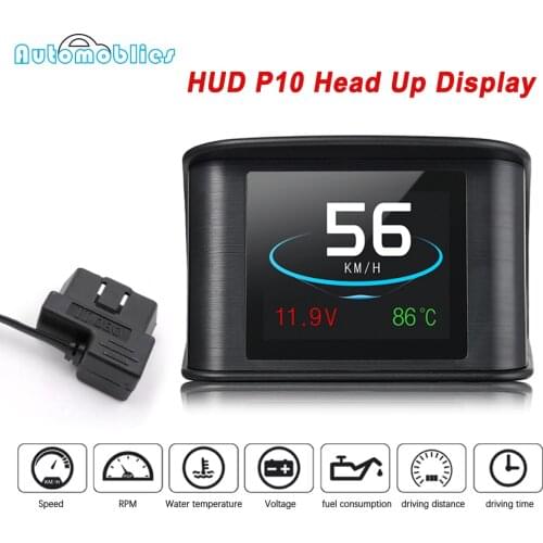 P10 HUD Automobile Car Digital OBD 2 On-board Computer Display Speed Fuel Consumption Temperature Gauge OBD2 Scanner PK A202