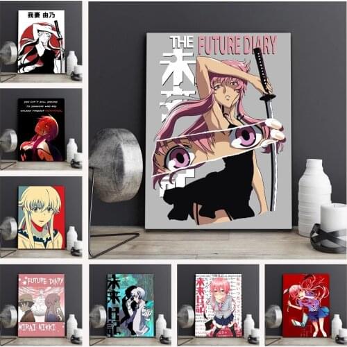 Japanese Anime Future Diary Poster Mirai Nikki Canvas Decoration Painting Home Wall Living Study Room Child Bedroom Home Decor