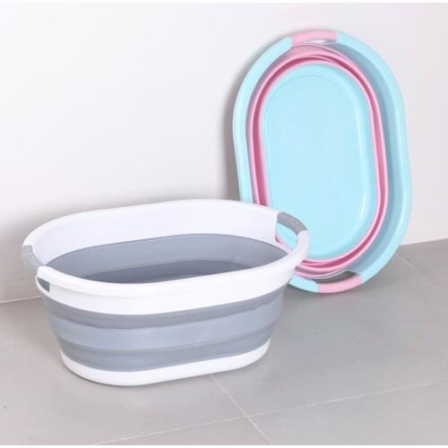 Portable Folding Storage Baskets Household Clothes Toy Food Organizer Basket Multipurpose Fold Laundry Basket Pet Take Bath Bowl