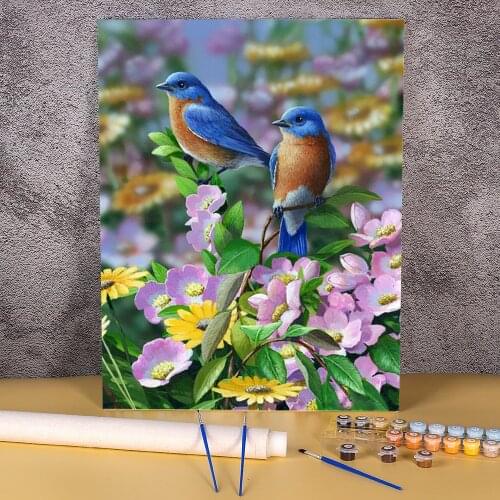 Animal Bird Painting By Numbers Set Oil Paints 50*70 Boards By Numbers Loft Wall Picture For Handicraft