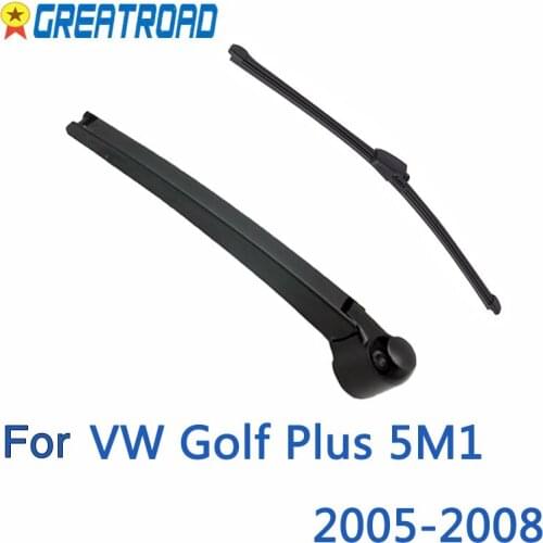 Wiper 13" Rear Wiper Blade & Arm Set Kit For VW Golf Plus 5M1 2005-2008 2006 2007 Windshield Windscreen Rear Window