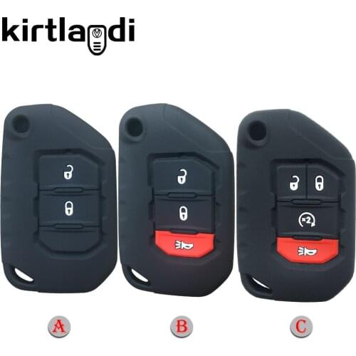 Silicone Key Case Shell Cover for JEEP Grand Cherokee Gladiator Wrangler JT JLU TJ JL Renegade Compass Holder Keychain Keyless