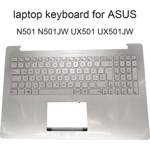 Replacement keyboards N501 backlit keyboard for ASUS N501JW JM UX501 JM JW GR GE German silver with palmrest 13NB07D1AM0421 new