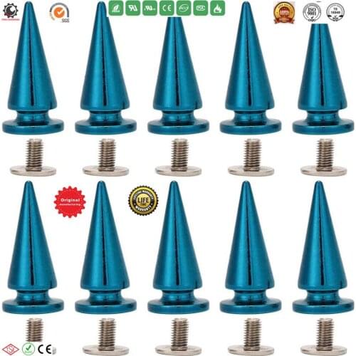 Solid Punk Bullet Spikes Metal Leathercraft Rivets DIY Silver Cone Studs for Cosplay Clothes With Screws,Leathercraft Rivets