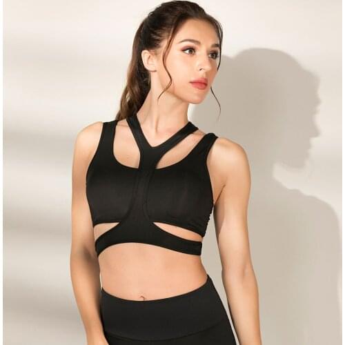 High Impact Sports Bra Women Yoga Bra Crop Tops Workout Fitness Activewear Padded Shirt Strappy Bandage