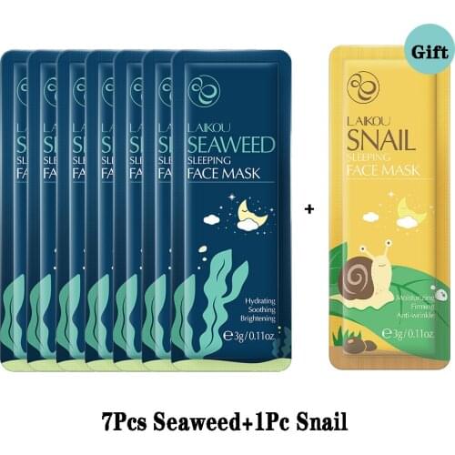 LAIKOU Seaweed Moisturise Sleeping Face Mask Anti Wrinkle Night Facial Packs Dark Circle Moisturize Anti-Aging Mask for Facecare