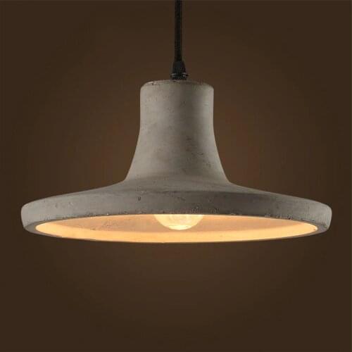 Vintage Creative Cement Pendant Lights Industrial Concrete Pendant Lamps Grey Hanging Lights Edison Bulbs