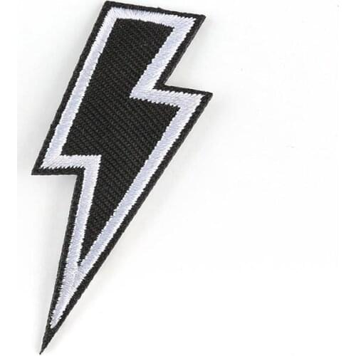 Lightning Pacth Hippie Embroidered Patches For Clothes Punk Rock Patches On Clothes Biker Sticker Iron On Patch Badge On Jacket