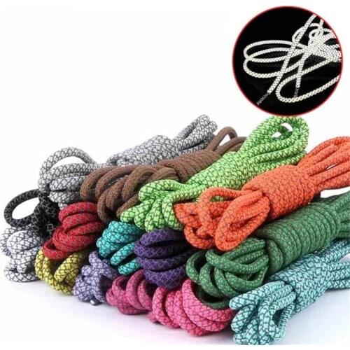 1Pair 120CM Reflective Runner Shoe Laces Visible Safety Shoelaces custom Shoestrings for ultra boost Basketball Shoes Round Rope