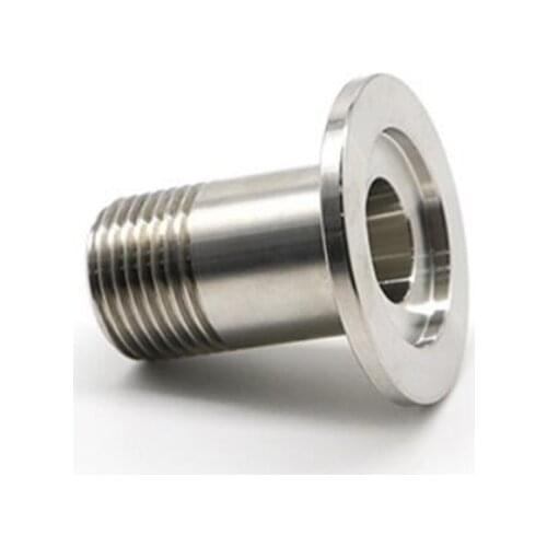 1PC 304 Stainless Steel Vacuum Male Thread Round Button Flange Adapter KF16 Flange Size to 1/2"1/4" 3/8" BSP Male Thread