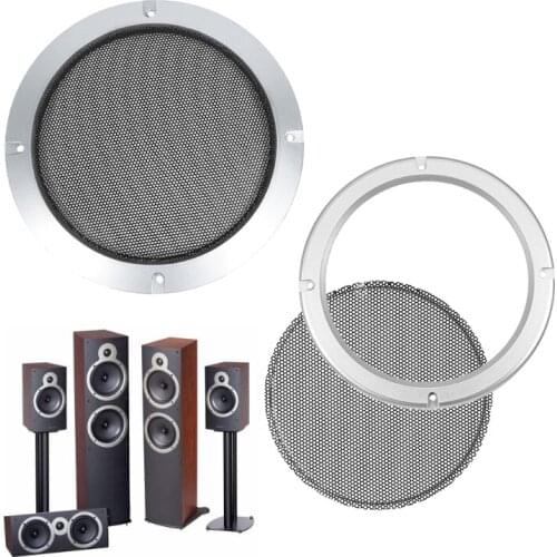2Pcs Speakers Cover 2/3/4/5/6.5/8/10 inch Protective Mesh Plastic Frame Protective Grille Circle Speaker Accessori