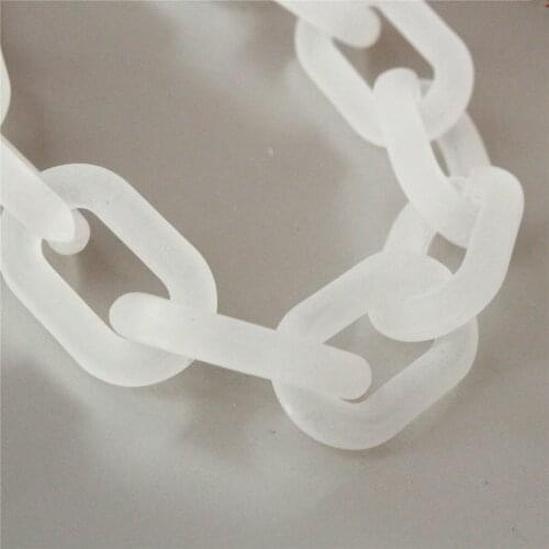 20pcs Matte White Oval Acrylic Chunky Chain Links, Transparent Open Plastic Necklace Chain Links,Size 40mmx25mm, SV026