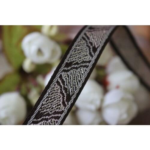 20yards/lots Woven Jacquard Ribbon 1.5cm brown background Geometric pattern IS-2791