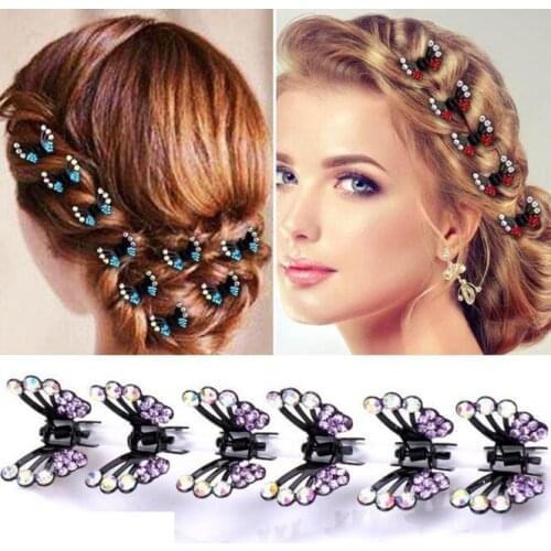 200set/lot 6pcs/set DIY Simple Multi Princess Diamond Butterfly Hair Clips Baby Hair Claws Hair Styling Tools Accessories HA1794