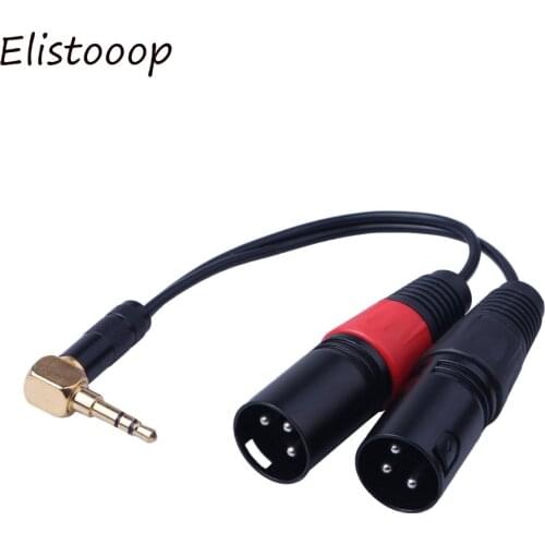3.5mm TRS 1/8inch Stereo Male to Dual XLR 3Pin Male Y Splitter Microphone Audio Extension Cable Wire