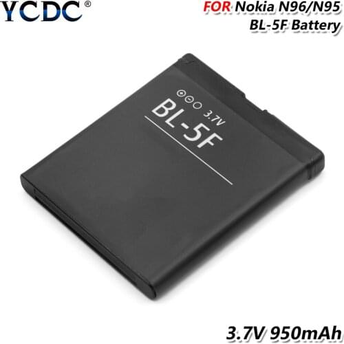 3.7V 950mAh Rechargeable Lithium Phone Battery BL 5F BL-5F BL5F For Nokia E65 N93I N72 N93 N95 N98 N99 6290 6210 X5 6710N