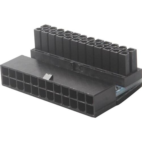 5PCS 90 Degree Right Angle ATX 24Pin Female To 24pin Male Adapter for Desktop PC Power Supply