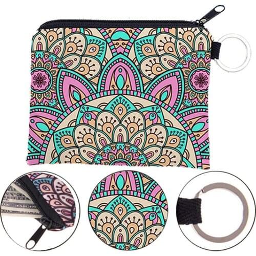 65% Dropshipping!!Women Waterproof Portable Floral Print Zipper Coin Purse Wallet Keys Cards Pouch