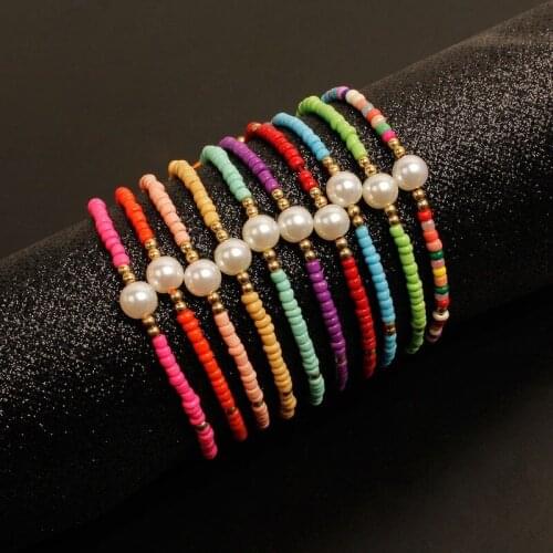 Friendship Pearls Bracelets for Women Handwoven Seed Beads Braided Rope Cord String Beach Bracelet for Women Jewelry Gift