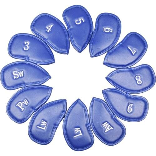 New 10Pcs/Lot Golf Irons Head Covers PU Leather Golf Clubs Iron Set Headcover For Man Women