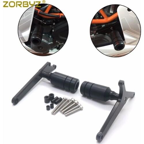 ZORBYZ Black CNC Frame Slider Crash Protector Falling Protection Left Right For RC390 2014-2017