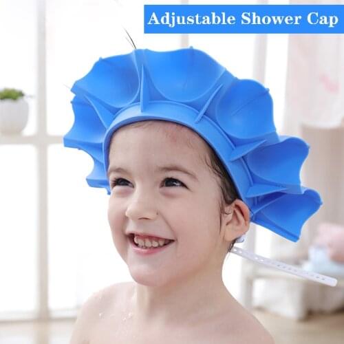 Baby Shower Caps Shampoo Cap Kids Wash Hair&Bath Visor Hats Adjustable Shield Silicone Waterproof Protection Ear Eyes As Gift