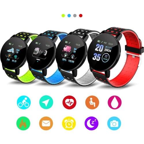 Fitness Tracker Pedometer 119plus Smart Watch Bracelet IP67 Bluetooth Sleep Heart Rate Blood Pressure Monitoring Wristwatch