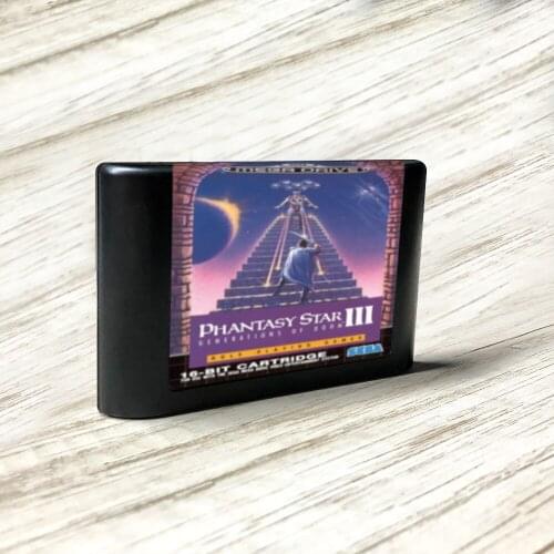 Phantasy Star III - Generations - EUR Label Flashkit MD Electroless Gold PCB Card for Sega Genesis Megadrive Video Game Console