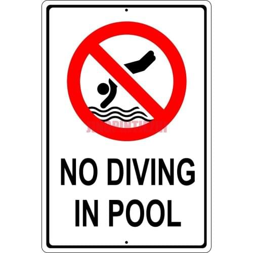 Personality Car Sticker No Diving In The Pool Shallow Water Swimming Injury Sign Car Decal Decoration Laptop