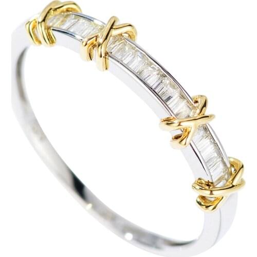 Brand New Sparkling Luxury Jewelry Pure 100% 925 Sterling Silver Cross Band Ring 5A White Princess CZ Zirconia Wedding Band Ring